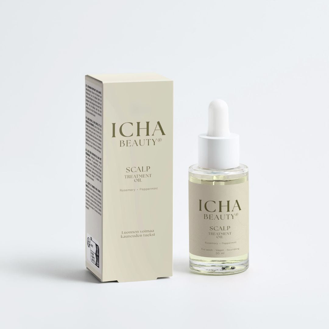 ICHA Beauty® Scalp Oil Serum –Kevyt Hiuspohjaöljy Rosmariinilla ja Piparmintulla 30ml