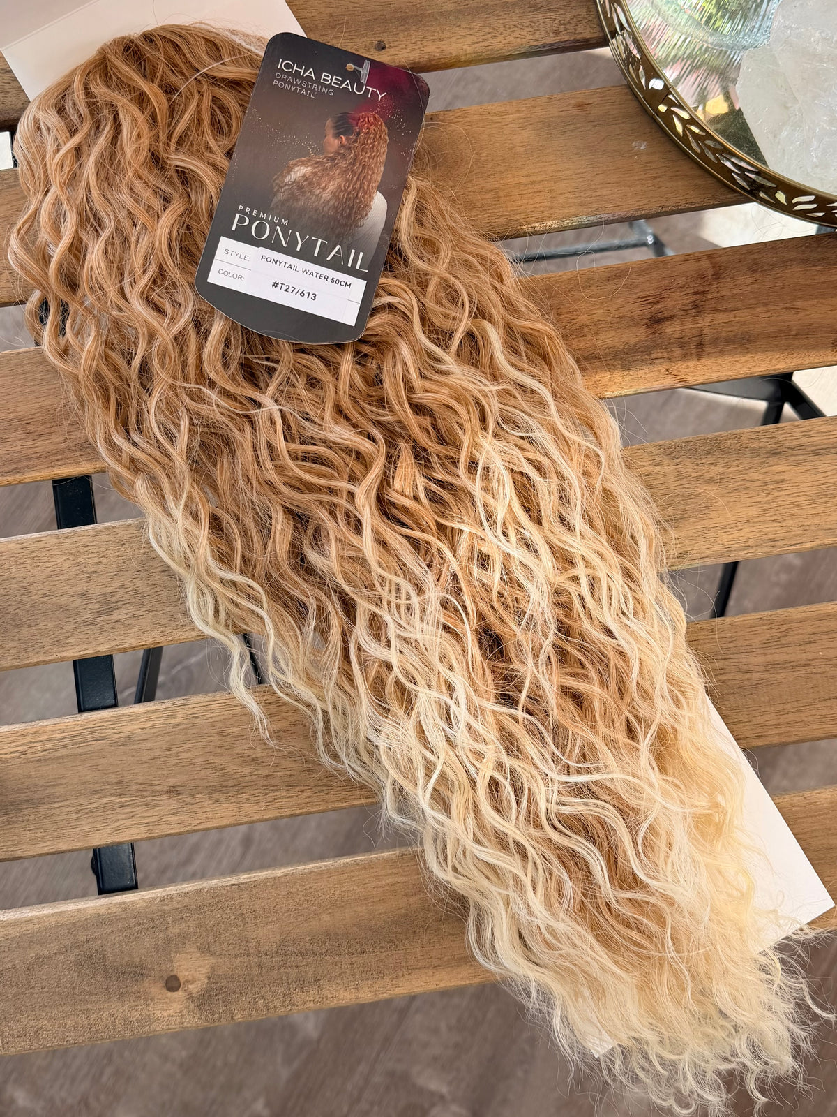 ICHA Beauty Waterwave Hästsvans – syntetisk hårförlängning 50 cm / 20"