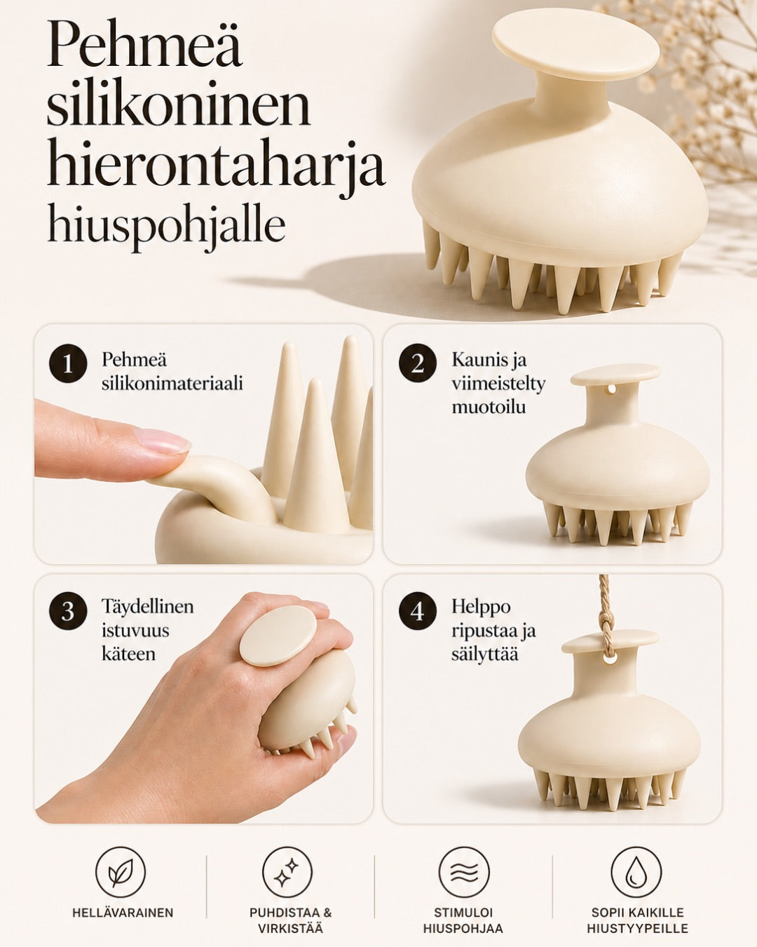ICHA Beauty® Soft Scalp Massage Brush