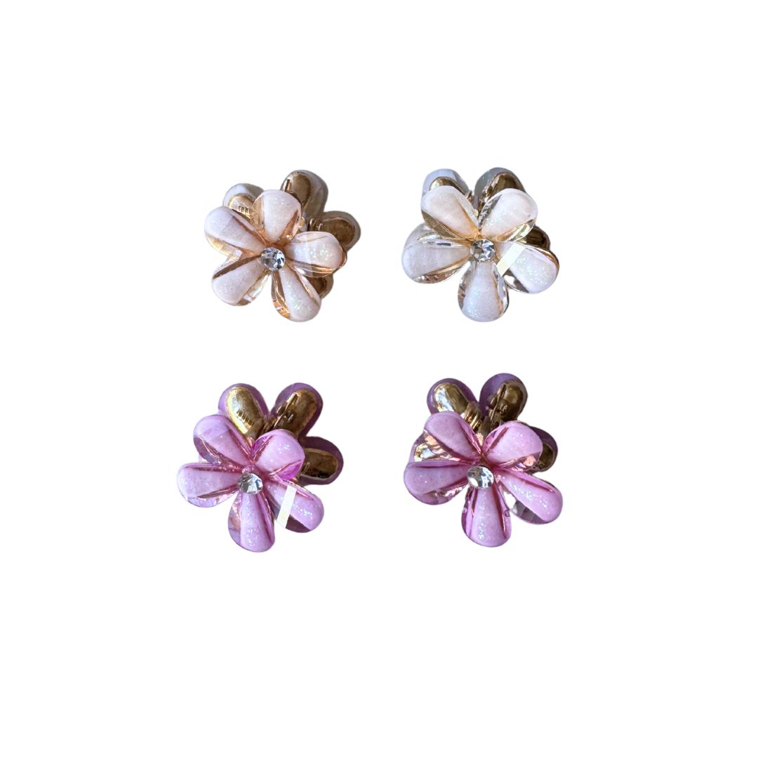 Liten blommönsterklips 4 st