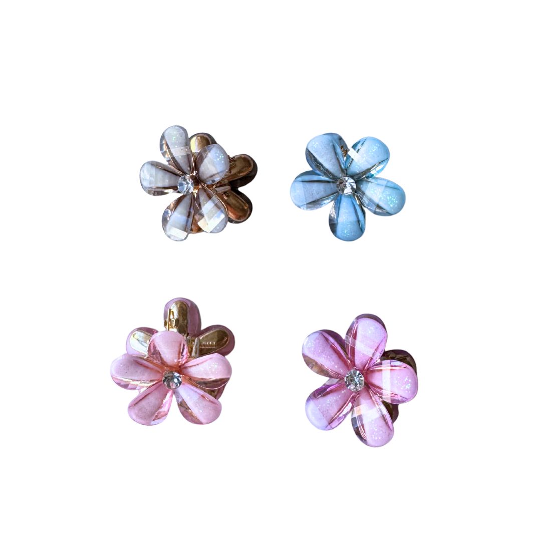 Liten blommönsterklips 4 st