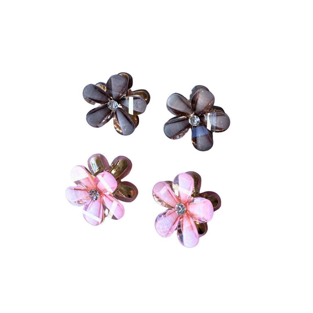 Liten blommönsterklips 4 st